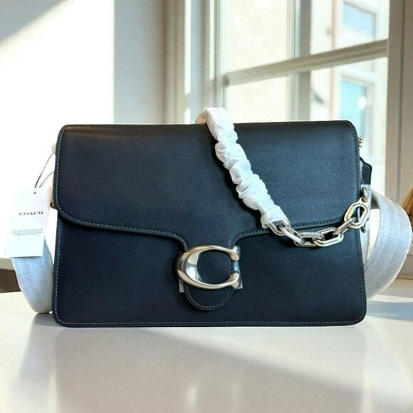 Coach Authentic Black Tabby Shoulder Bag 30 Silver Hardware NWT - Picture 3 of 15